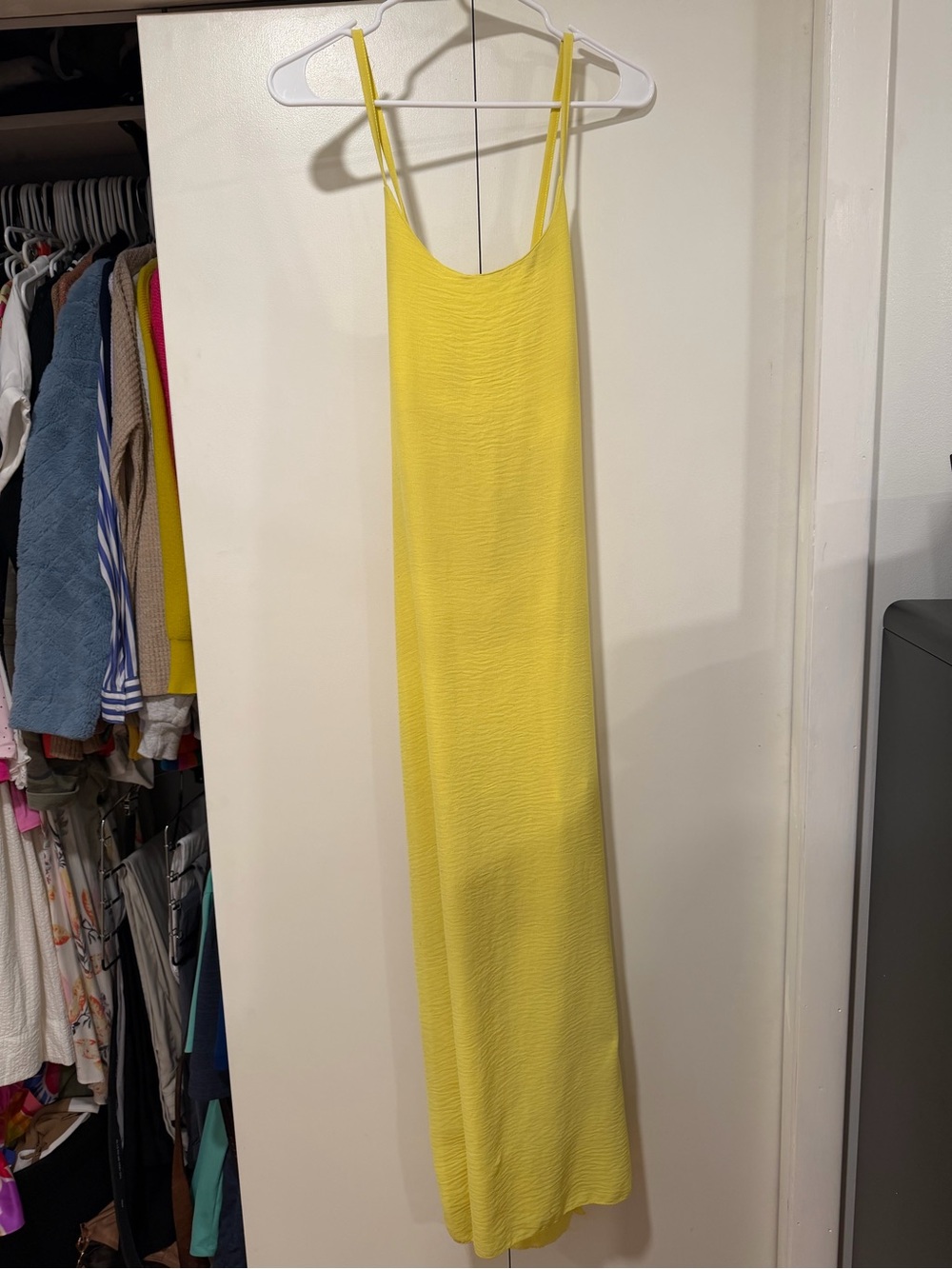 Sunrise Yellow Slip Maxi Dress with Spaghetti Straps purchased in Italy